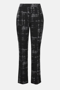 Jacquard Sweater Plaid Print Pull-On Pants