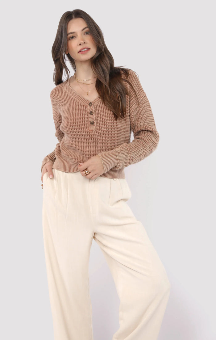 Brixton Button Washed Sweater