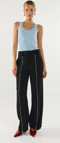 Corey Zip Pants - Black