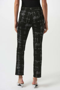 Jacquard Sweater Plaid Print Pull-On Pants