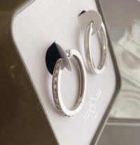 San Dimas 24mm Baguette Encrusted Hoop Earrings