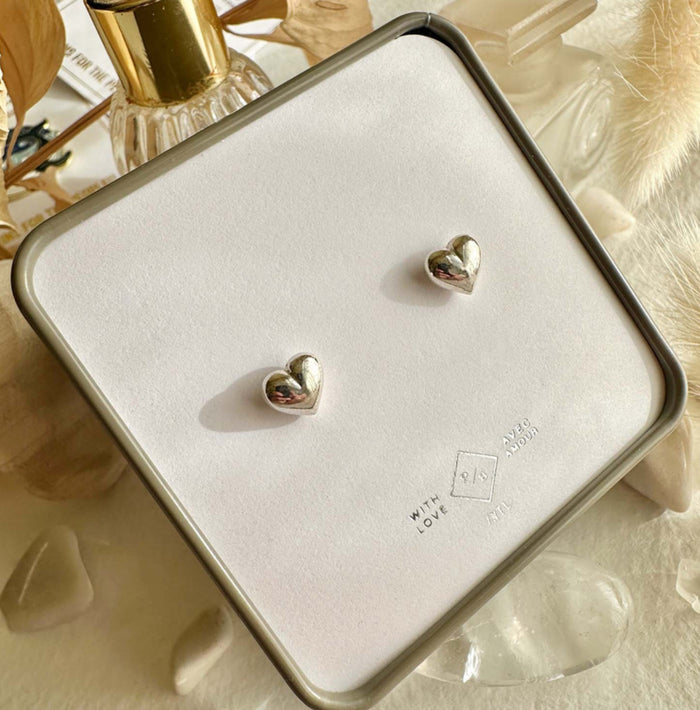 Puff Love Puffed Heart Stud Earrings