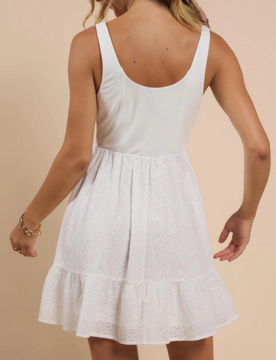 Sundream Jersey Eyelet Mix Corset Dress