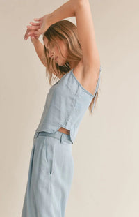Soft Breeze Chambray Tie Tank