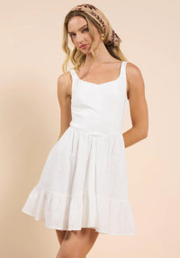 Sundream Jersey Eyelet Mix Corset Dress
