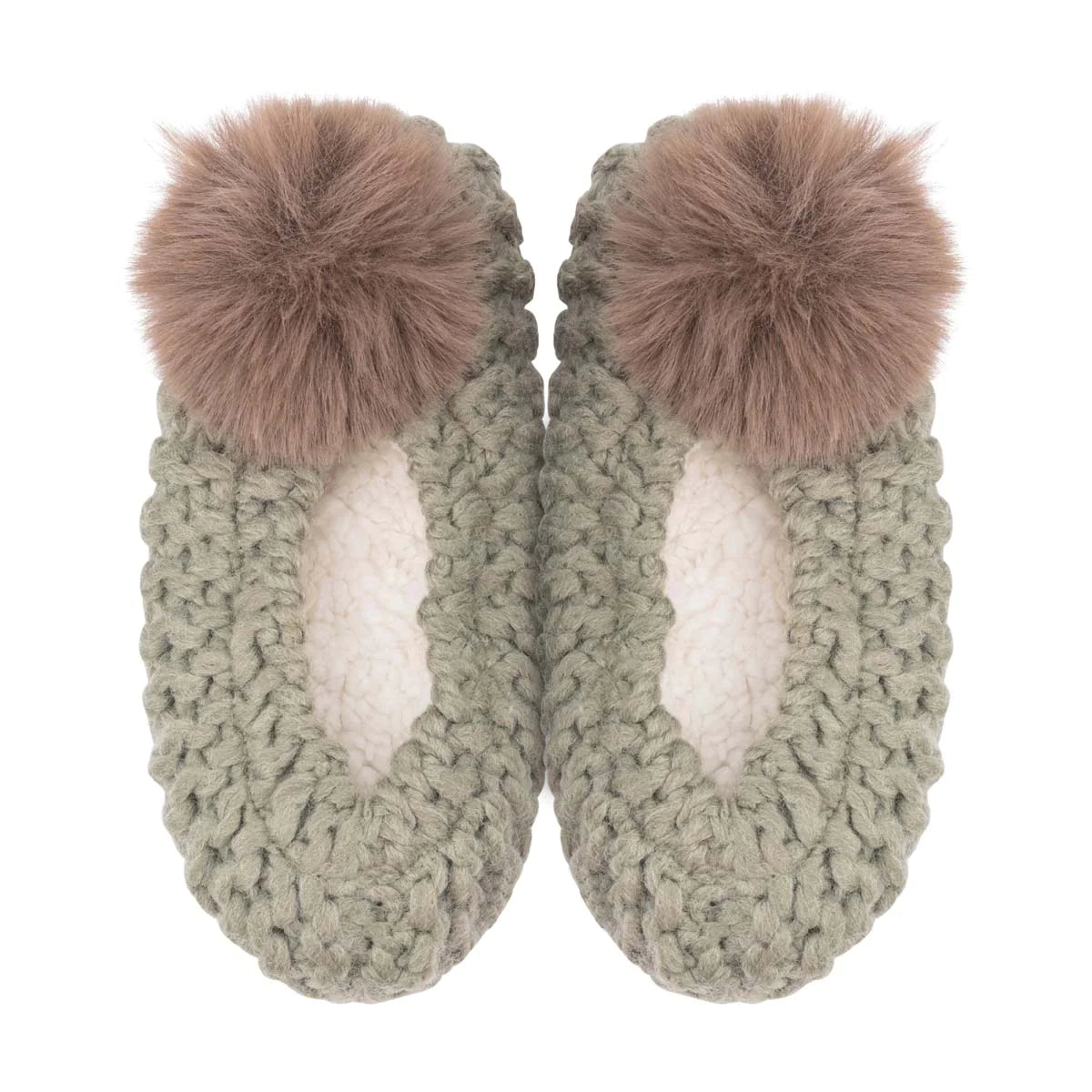 Popcorn Pom Ballerina Slipper- Olive