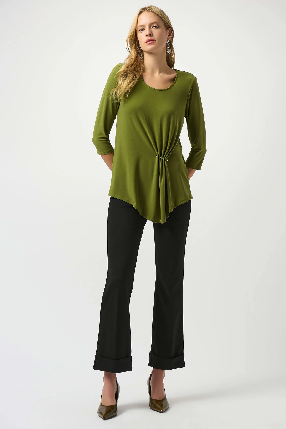 Heavy Knit Flared Pull-On Pants