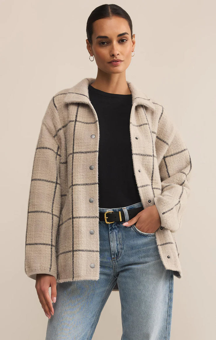 Bronx Plaid Sweater Knit Jacket