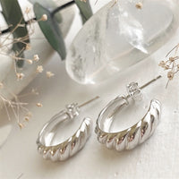 Dune- 17mm Textured Hoop Earrings