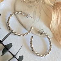 Psyche- 28mm Textured Hoop Earrings