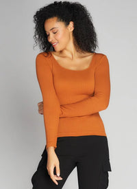 Seamless Rib Square Neck Top