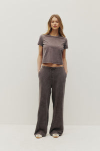 KUWALLA - Evelyn Perfect Tee and Paris Relax Lounge Pant Set - Washed Charcoal
