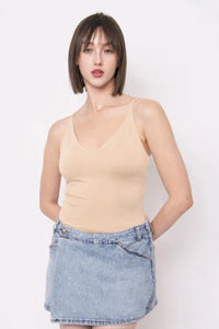 SECOND SKIN - Varen Strap Bodysuit - Almond