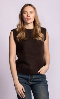 PINK MARTINI - Clarissa Sweater Vest - Dark Brown