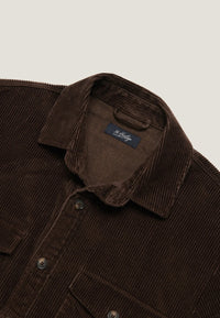 Corduroy Overshirt in Chocolate Brown