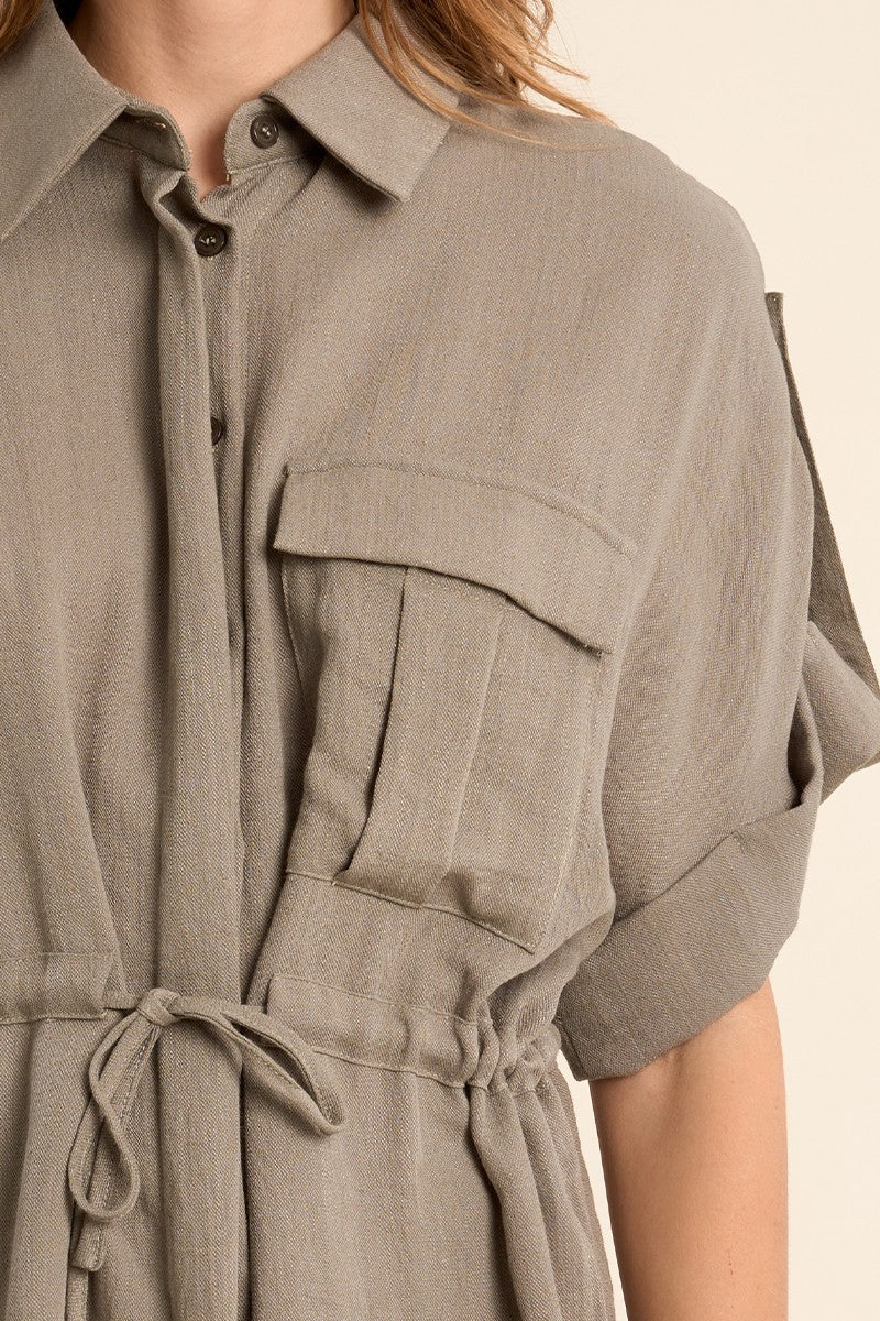 MOLLY BRACKEN Ladies Woven Shirt - Light Khaki