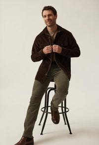 Corduroy Overshirt in Chocolate Brown