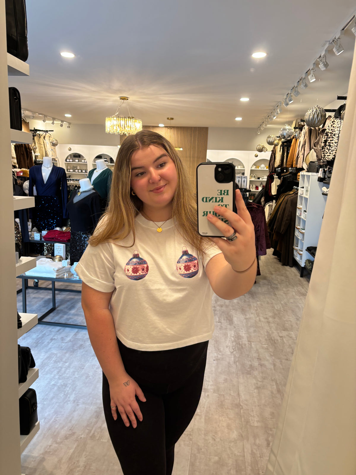 Ornaments Crop Boyfriend Tee - White