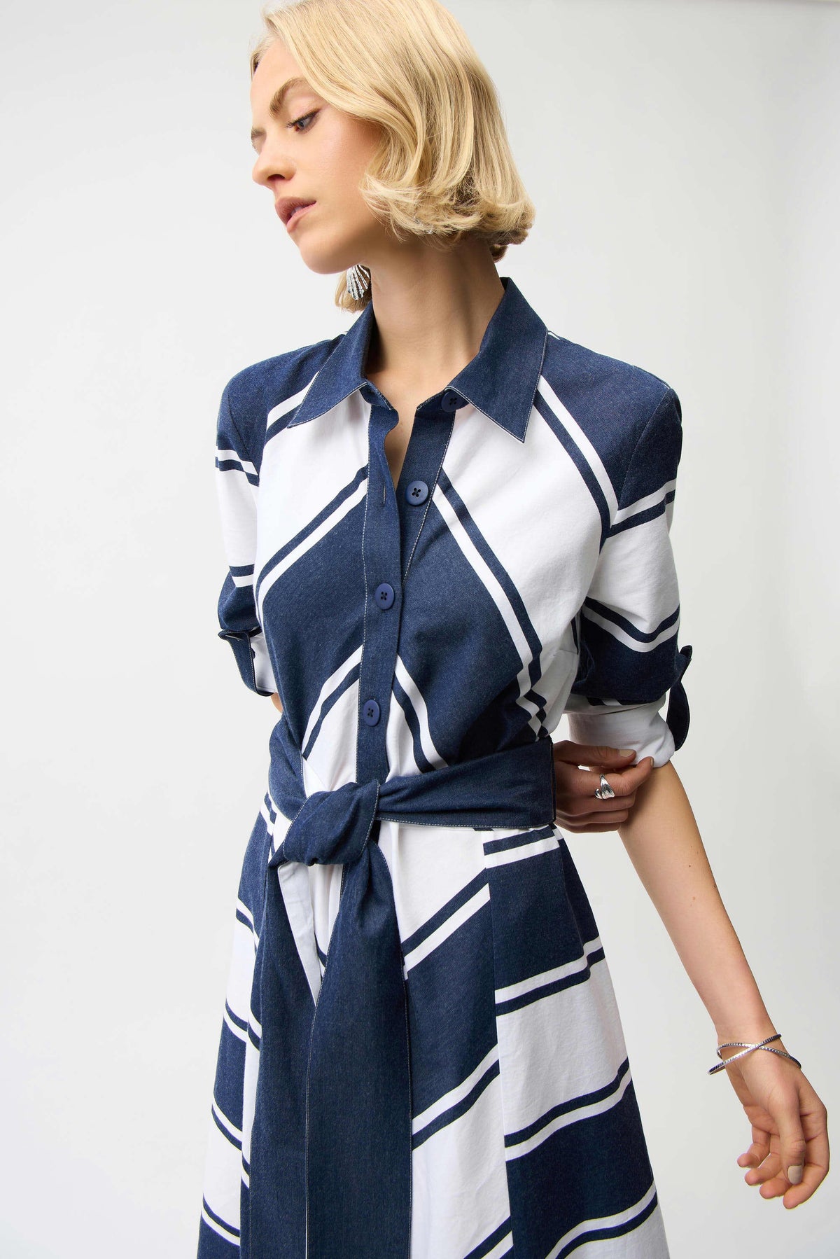 JOSEPH RIBKOFF Fit and Flare Shirt Dress