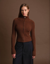 DELUC Matt Zip Up Cardigan