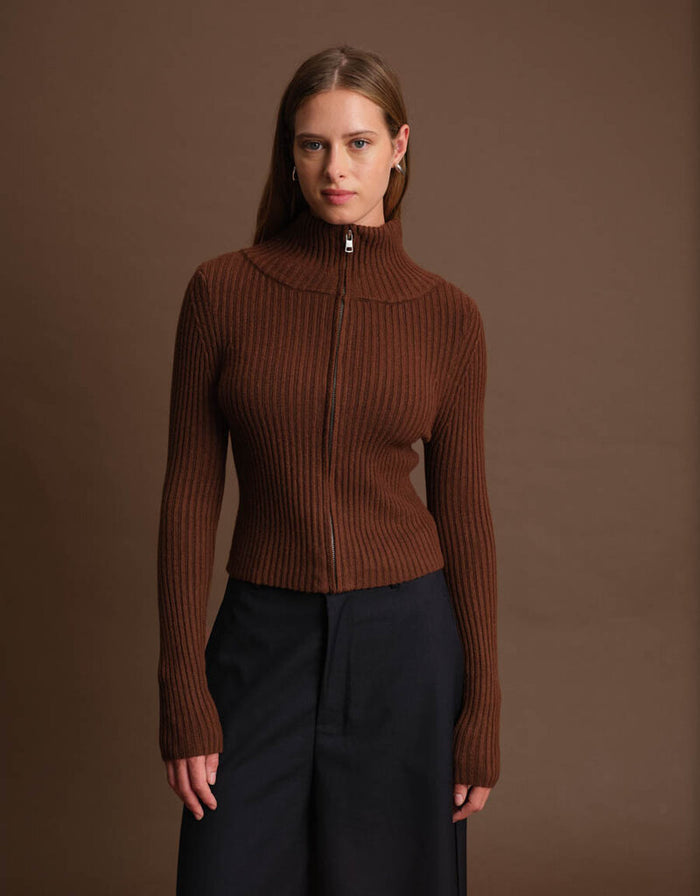 DELUC Matt Zip Up Cardigan