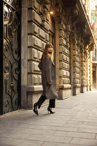 Wool Blend Plaid Double-Faced Coat