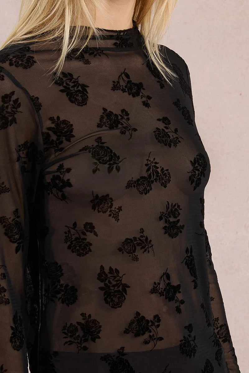 Ladies Knitted Sheer Lace Undersweater