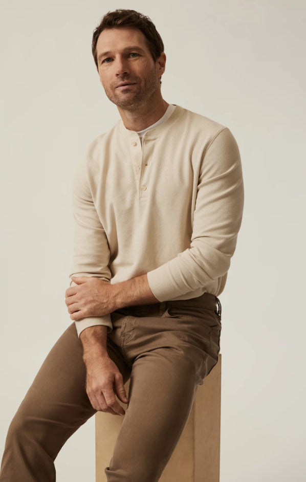 34 HERITAGE - Long Sleeve Henley - Oatmeal