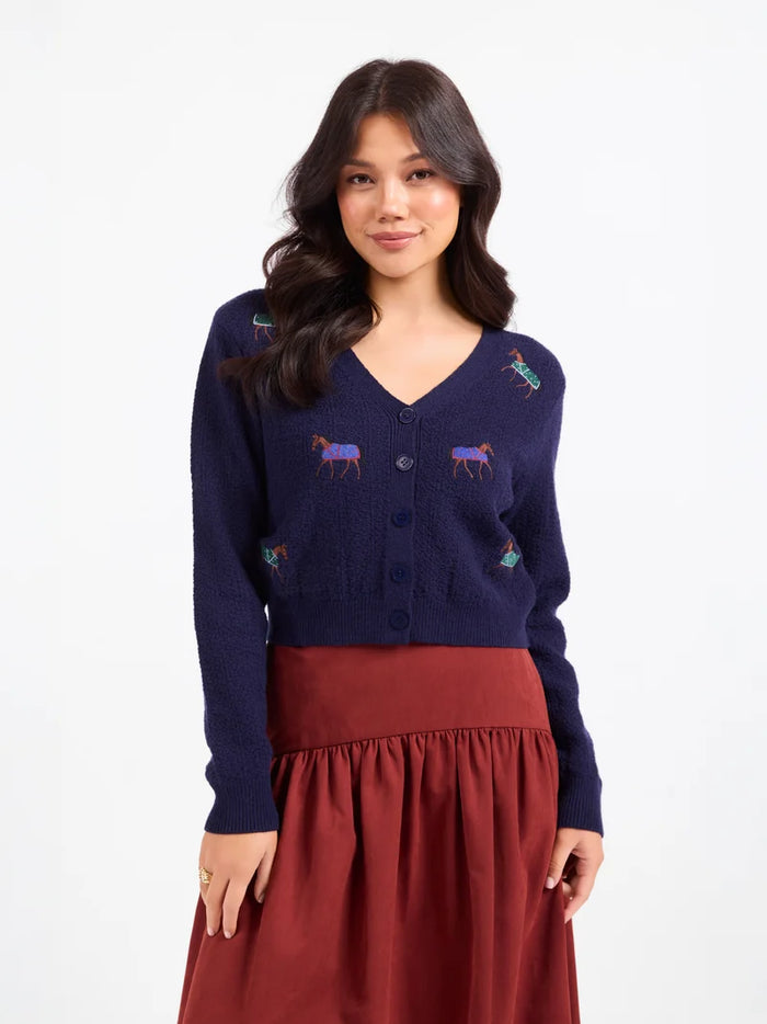 SADIE AND SAGE Esme Embroidered Horse Cardigan
