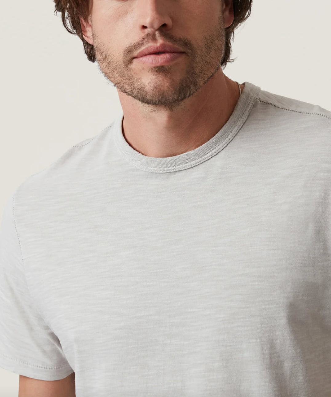 34 HERITAGE Slub Crew Neck T-Shirt - Chalk