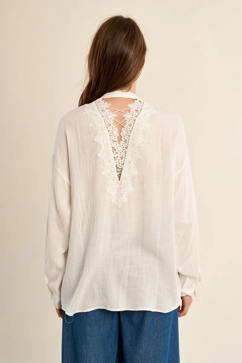 MOLLY BRACKEN Ladies Woven Shirt - White