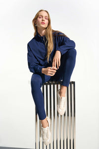 JOSEPH RIBKOFF Stretch Nylon Boxy Mock Neck Outdoor Jacket