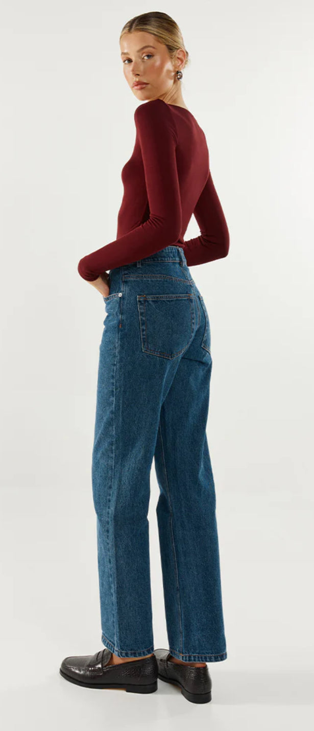 MADISON THE LABEL Caden Top - Shiraz