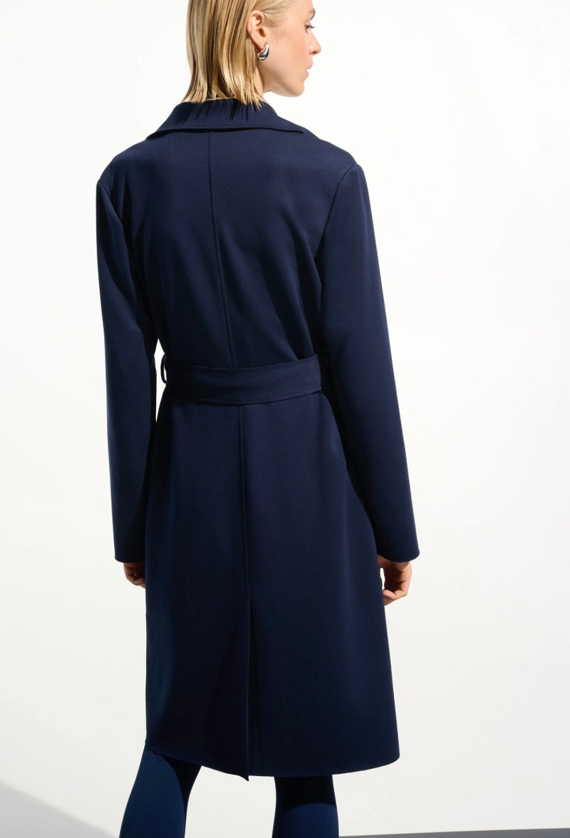 Scuba Jersey Straight Coat With Sash