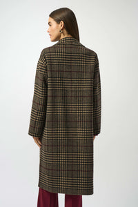 Wool Blend Plaid Double-Faced Coat