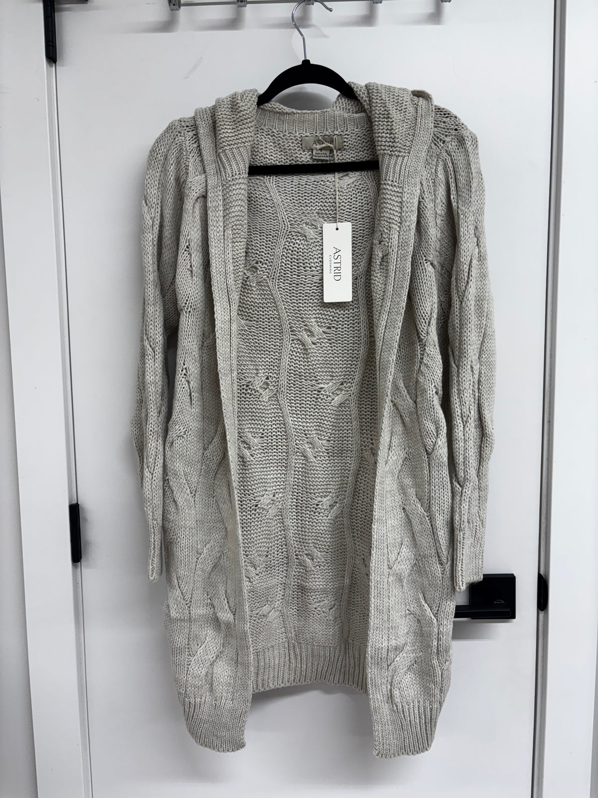 ASTRRID  Long Knit Cardigan - Cream