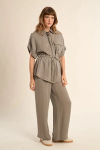 MOLLY BRACKEN Ladies Woven Shirt - Light Khaki