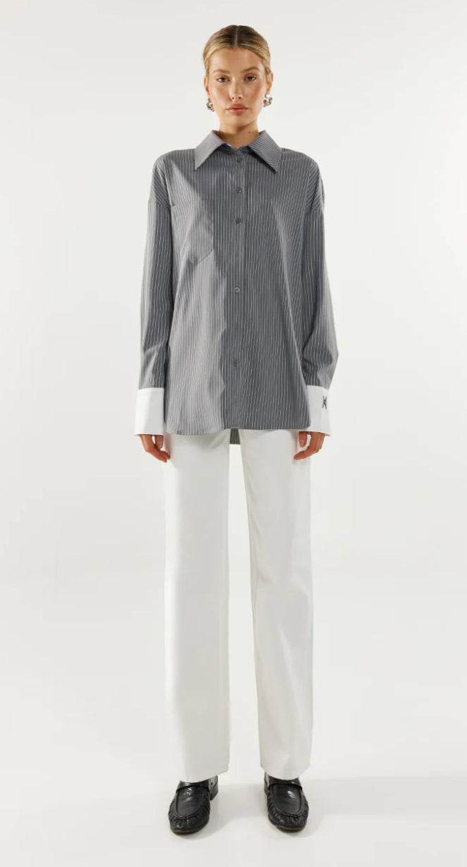 Lyon Shirt - Charcoal Stripe
