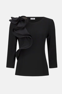 Silky Knit Fitted Ruffled Top