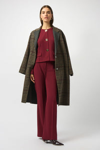 Wool Blend Plaid Double-Faced Coat