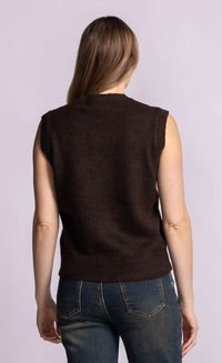 PINK MARTINI - Clarissa Sweater Vest - Dark Brown
