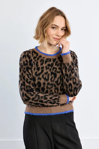 MOLLY BRACKEN Leopard Knit Sweater