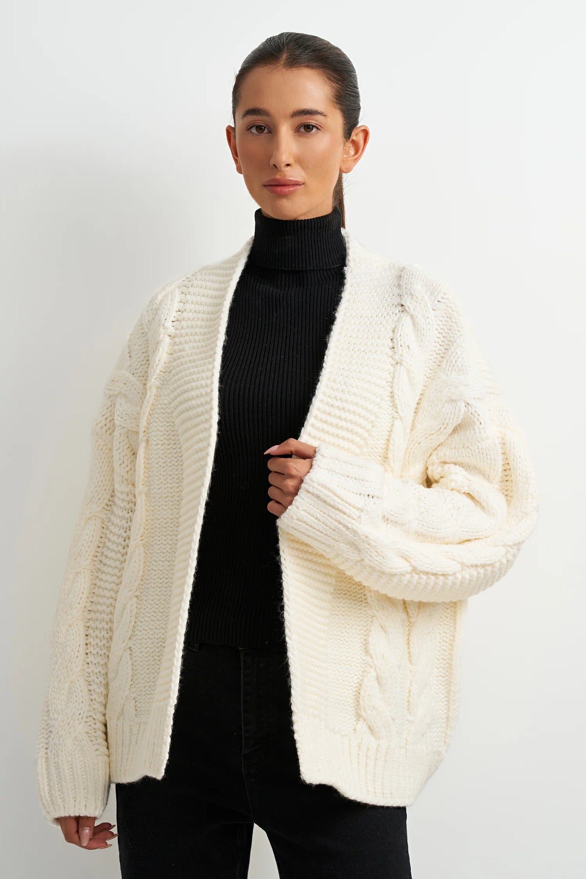 ASTRID - Morgan Cable Cardigan - Cream