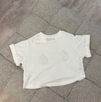 Ornaments Crop Boyfriend Tee - White