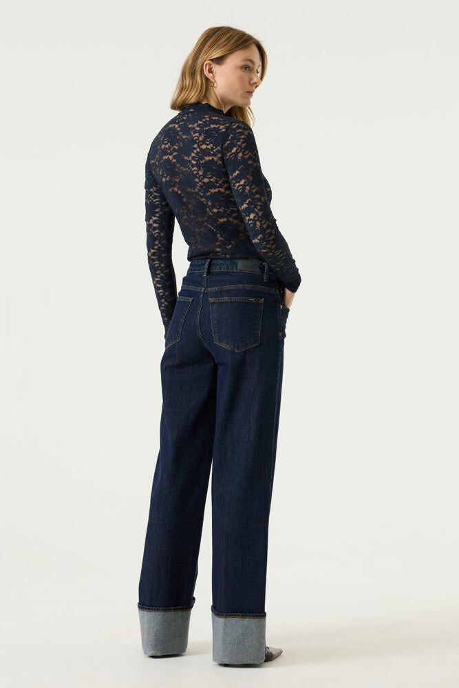 Navy lace long sleeve