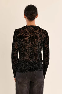 MOLLY BRACKEN Semi-Transparent Top with Stand-up Collar