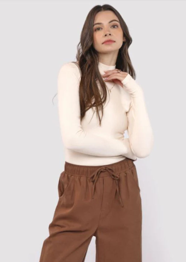 Ronan Mock Neck Top With Thumbhole