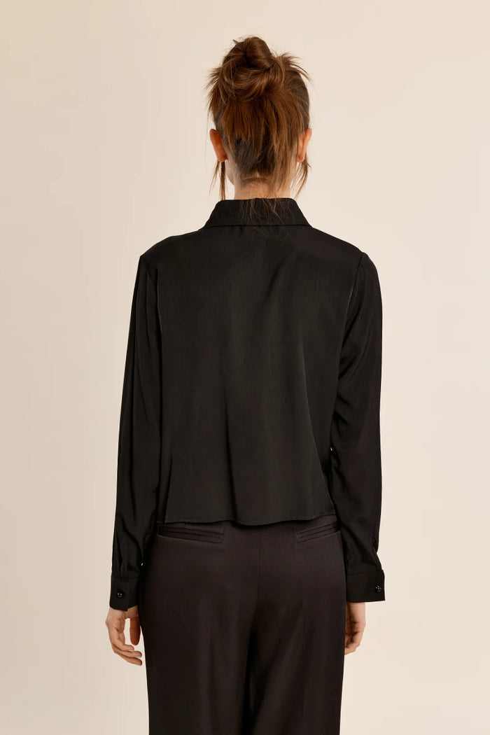 MOLLY BRACKEN - Ladies Woven Shirt Lace Front - Black