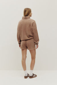 KUWALLA - Bailey Waffle Zip Up with Tyla Waffle Shorts - Washed Sand