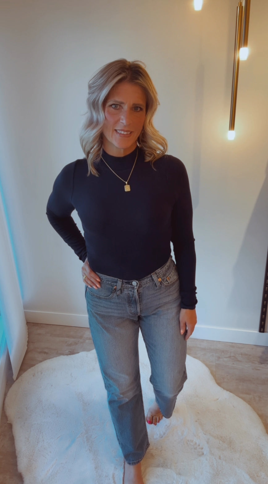 Ronan Mock Neck Top With Thumbhole